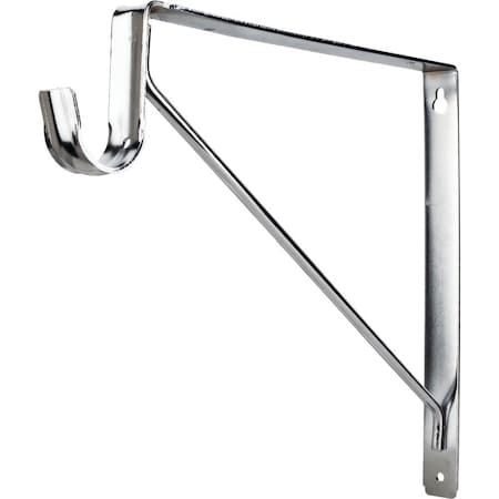 Hardware Resources Chrome Shelf Bracket with Rod Support for 1-5/16" Round Closet Rods 1516CH